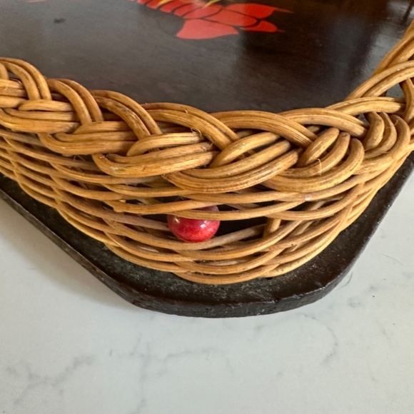 Vintage Nova Scotia Souvenir Tray – Lobster Design with Wicker Edge - Picture 5 of 8